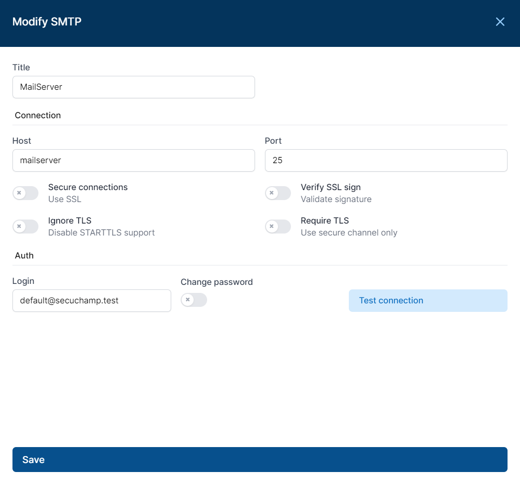 Change SMTP